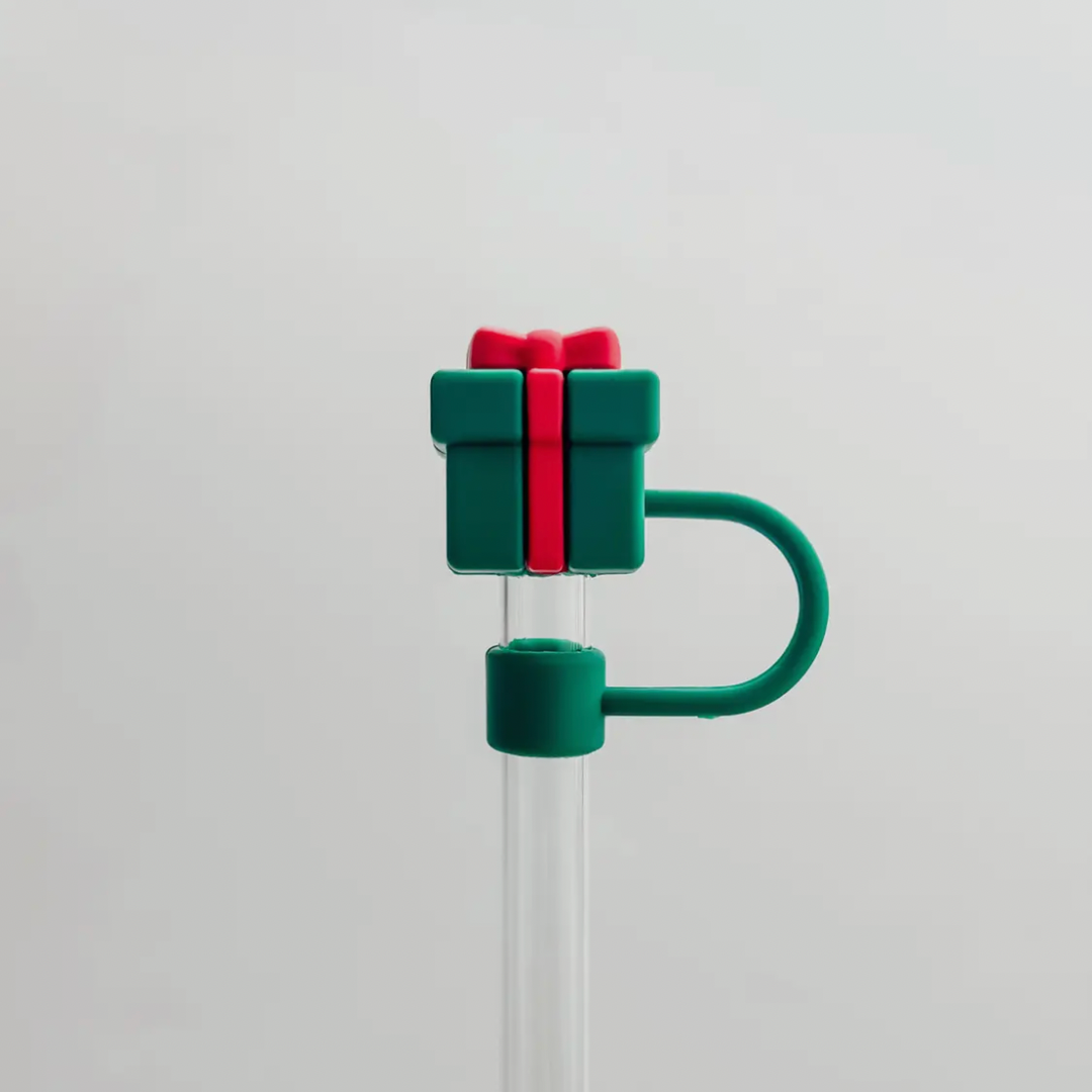 Large Christmas Present Straw Topper