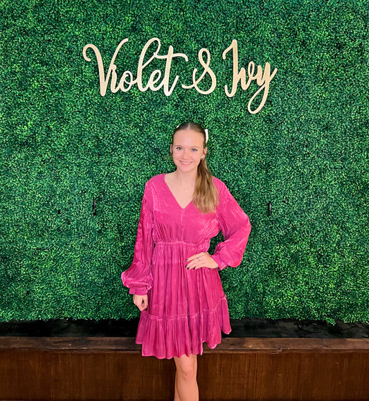 Purple Chiffon Baby Doll Dress
