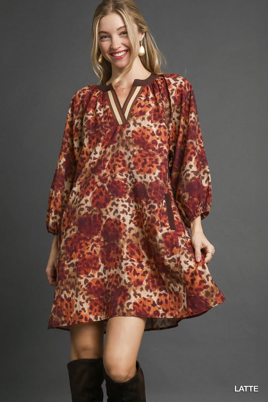 Animal Print Boho Tunic Dress