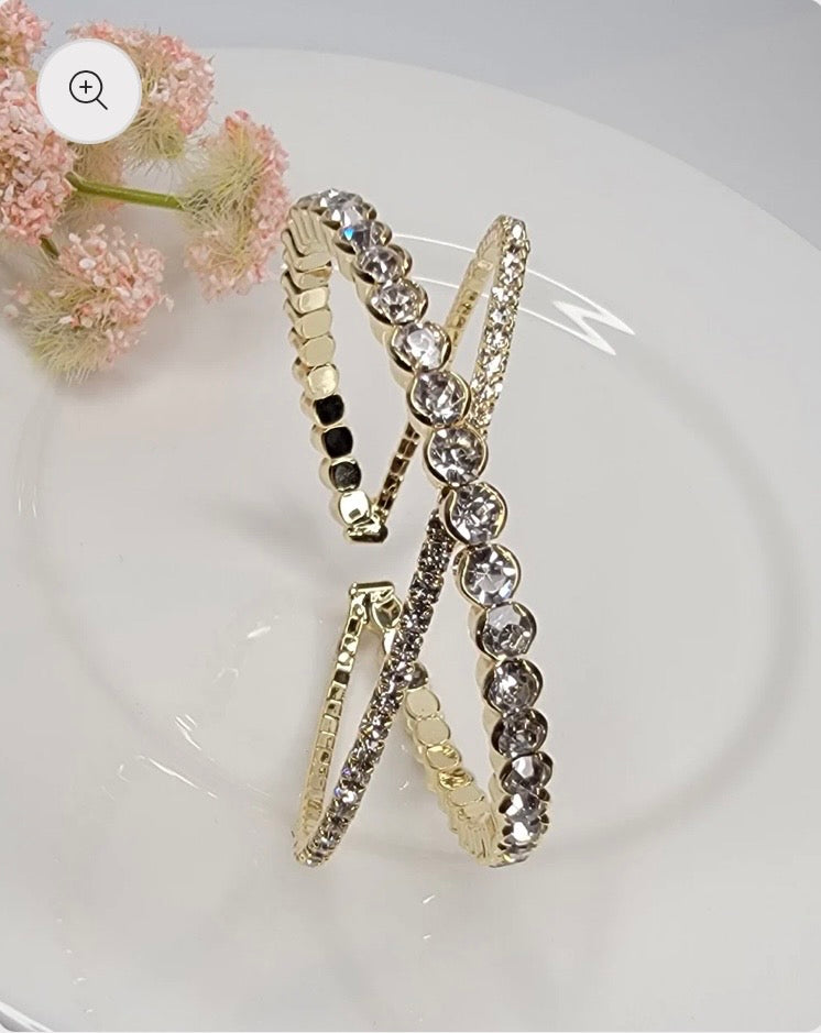 Starlight Rhinestone Crisscross Bracelet