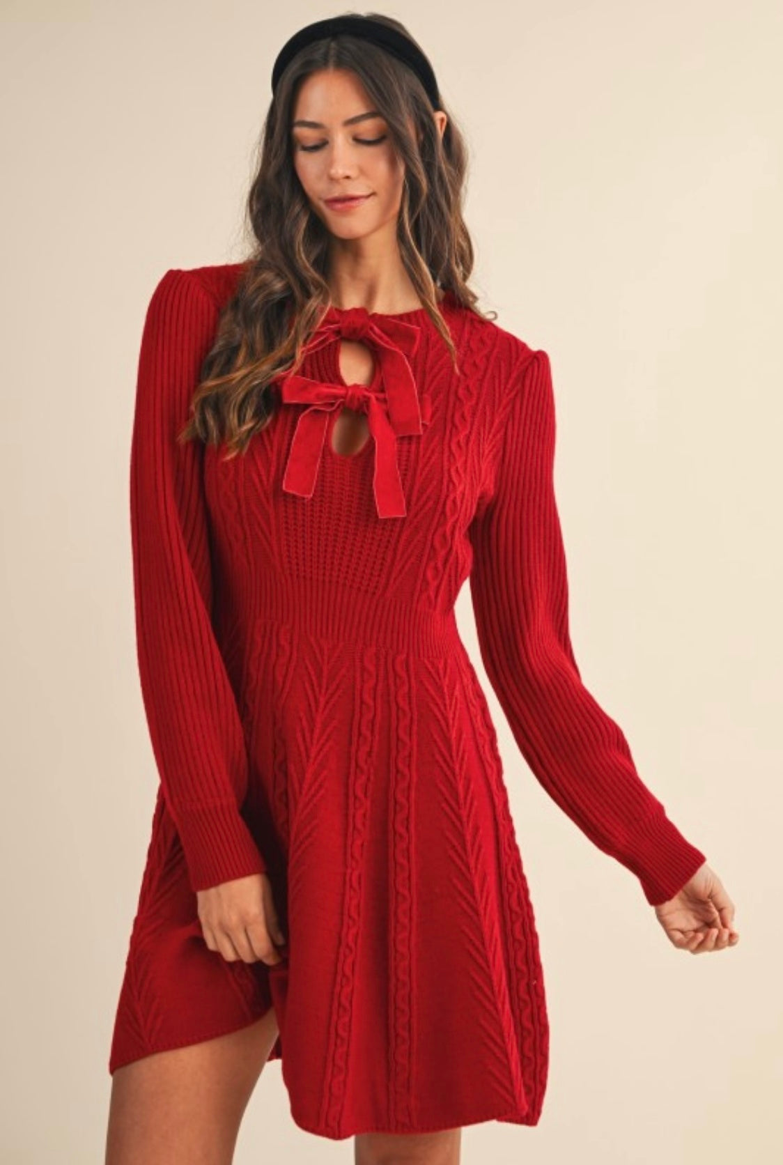 Dark Red Sweater Dress