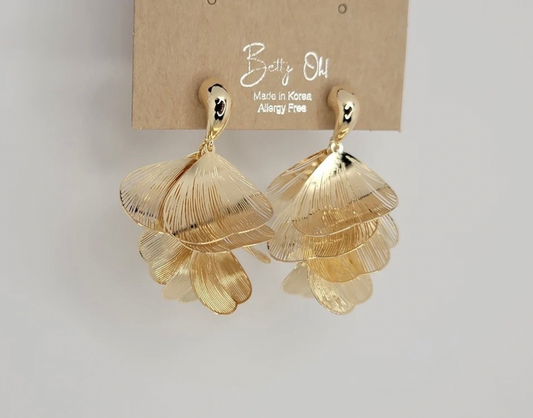 Gold Petal Earrings